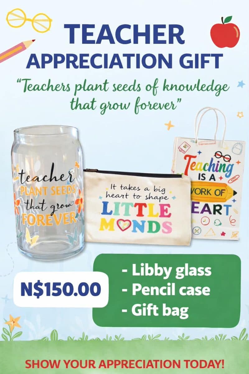 Teacher Appreciation Gift set — Libby glass, pencil case and gift bag